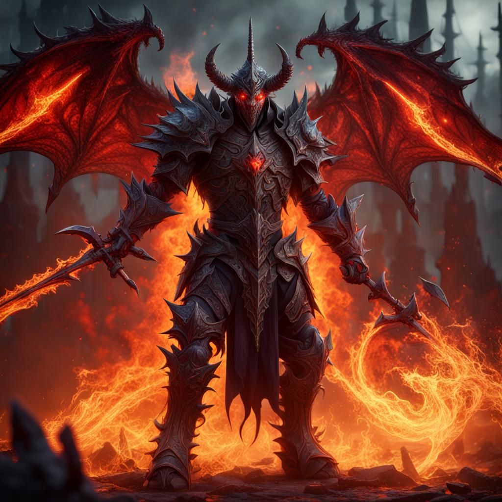 Demonic Hellfire Knight: Fantasy Concept Art