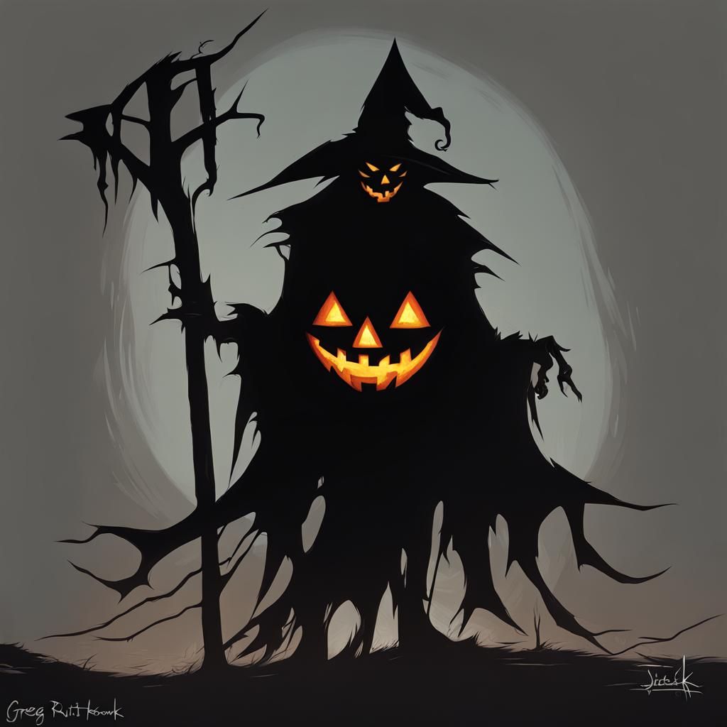 Sinister Jack O' Lantern: Dark Fantasy Art