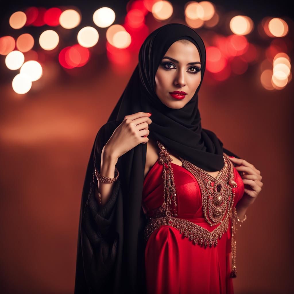 Arabian Princess with Cutlass in Desert Landscape