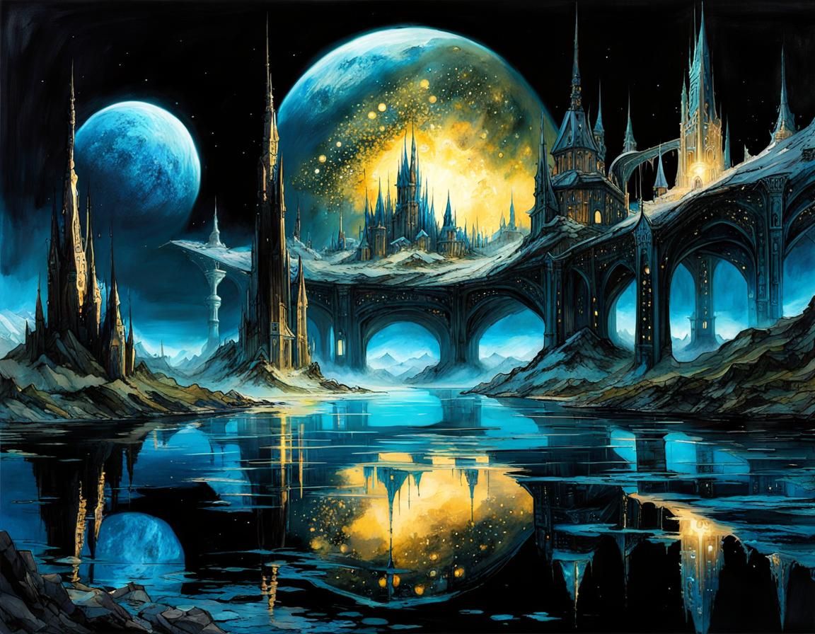 Bioluminescent Elven Kingdom on Alien Planet