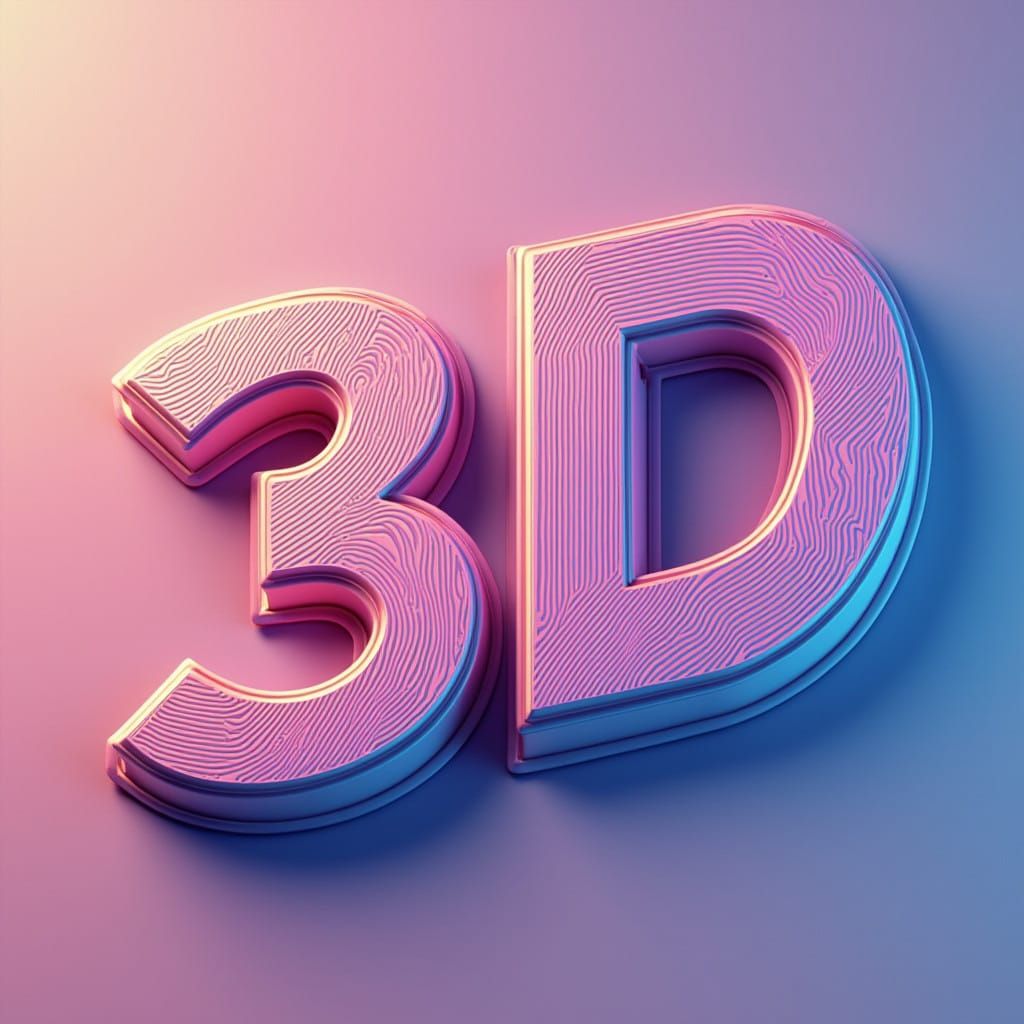 Futuristic 3D Printing Design in Vibrant Colors