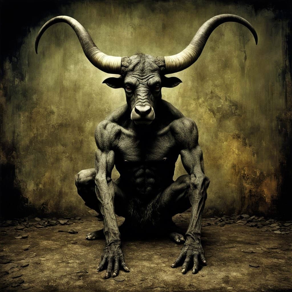 Minotaur in Dark Surrealist Style