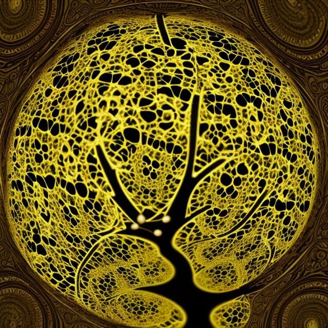 Fractal Christmas Tree in Black Ink Style