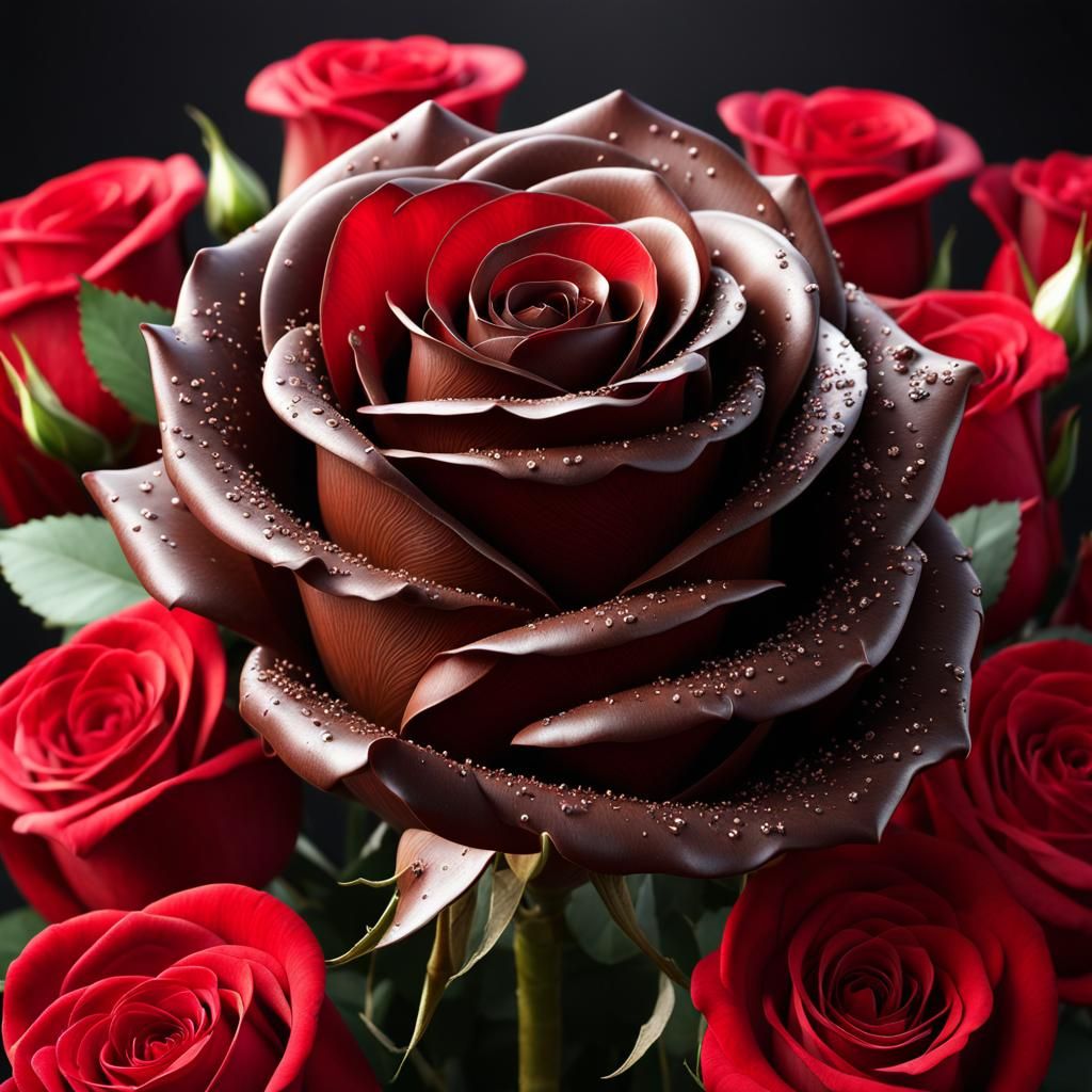 Chocolate Rose Bouquet: Detailed Matte Painting
