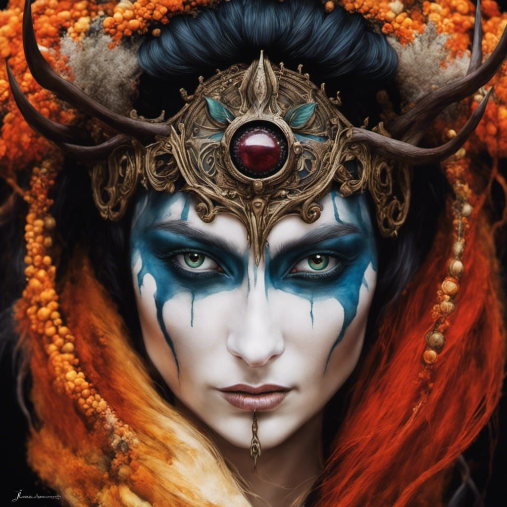 Hela, Norse Goddess of Death in Watercolour