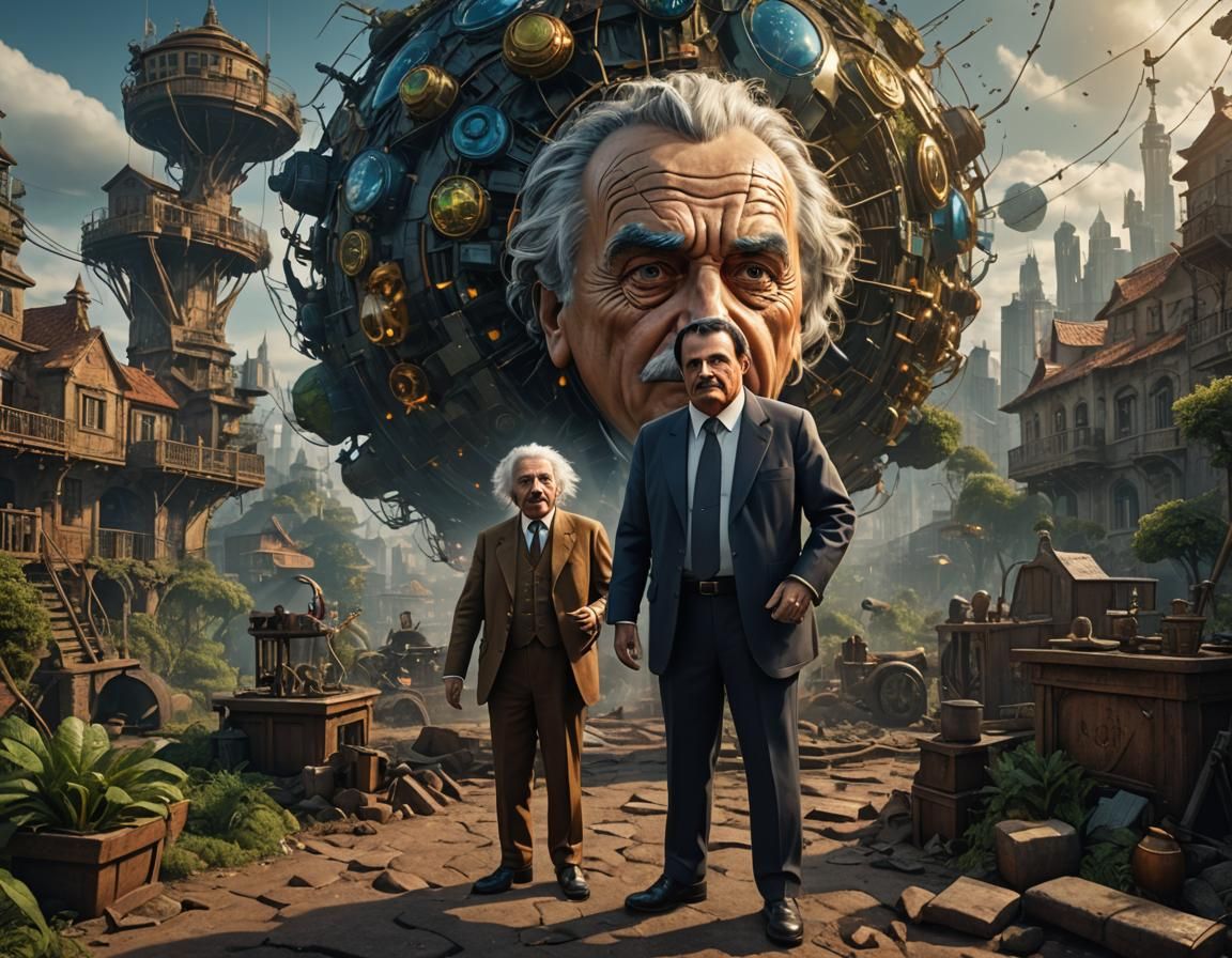 Detailed Painting of Two Men in Fantasy Art Style