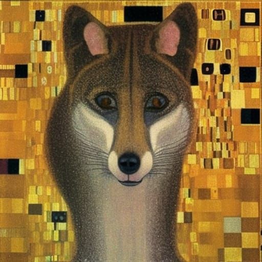 Thylacine in the Style of Gustav Klimt