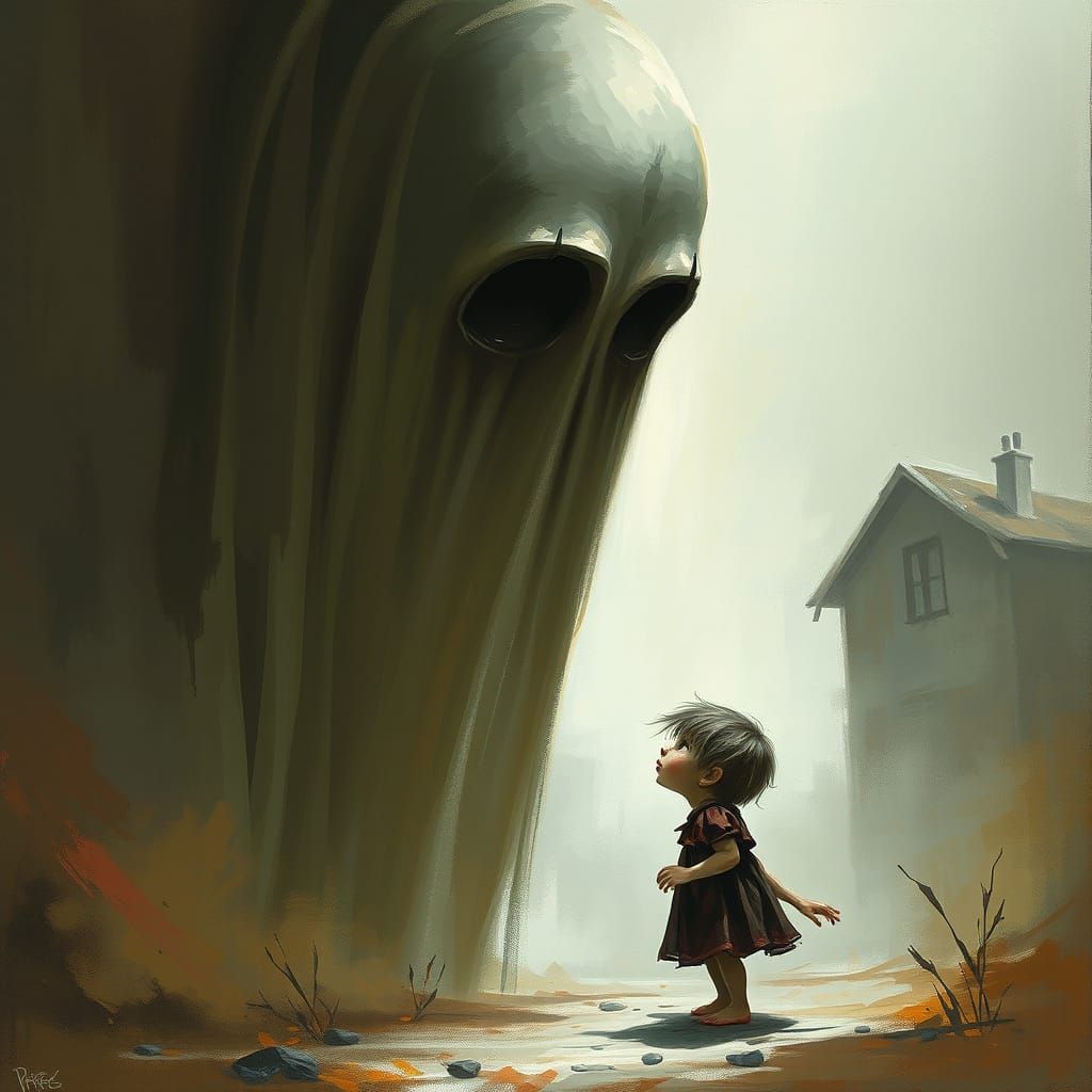 Ethereal Encounter in a Haunting Atmosphere