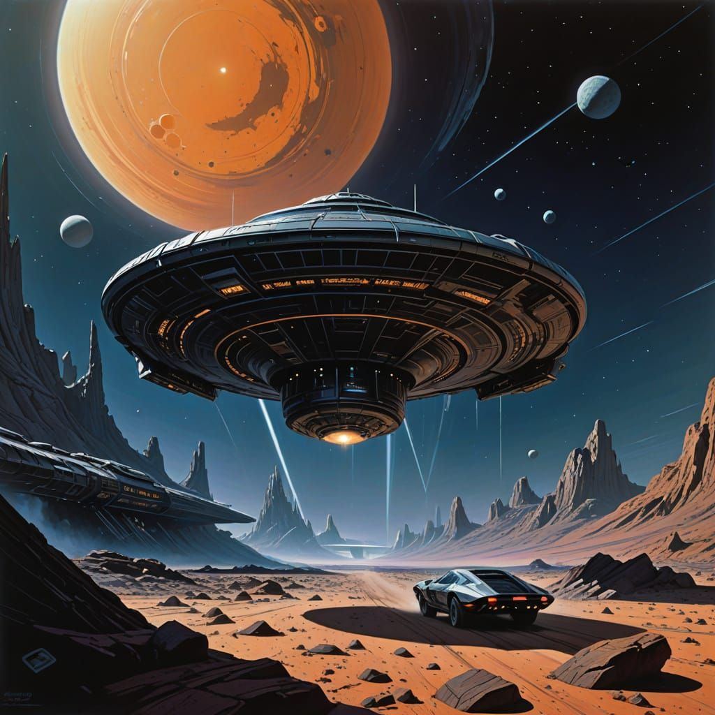 Ethereal Starship Descends into the Heart of a Black Hole