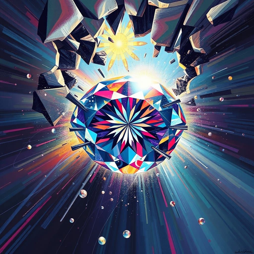 Diamond's Descent: A Surreal Psychedelic Dreamscape