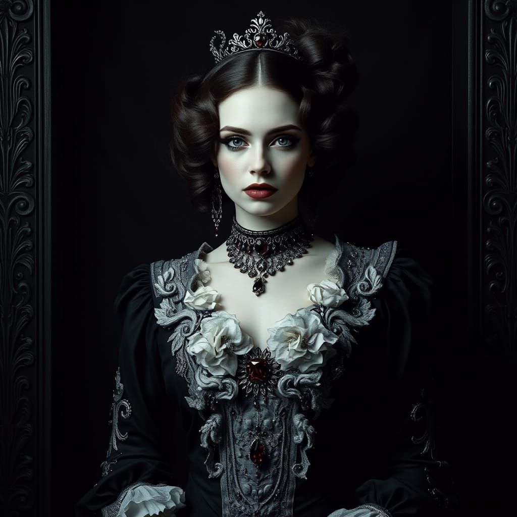 Gothic Romance Portrait of a Mysterious Woman