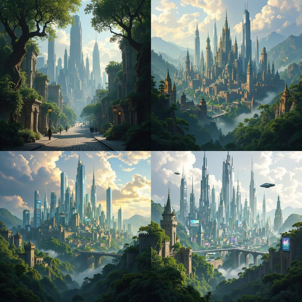 Ancient City Meets Modern Skyline in Enchanted Forest