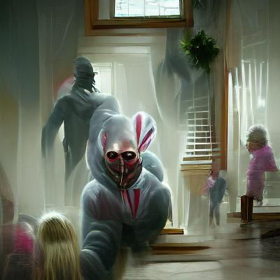 Sinister Easter Bunny Disturbs Children