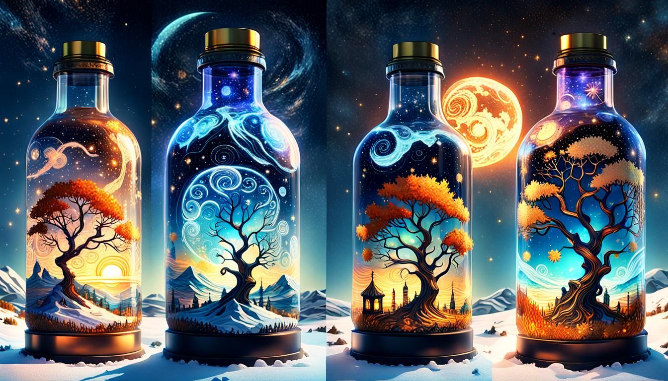 Seasons in a Bottle: Steampunk Fantasy Art