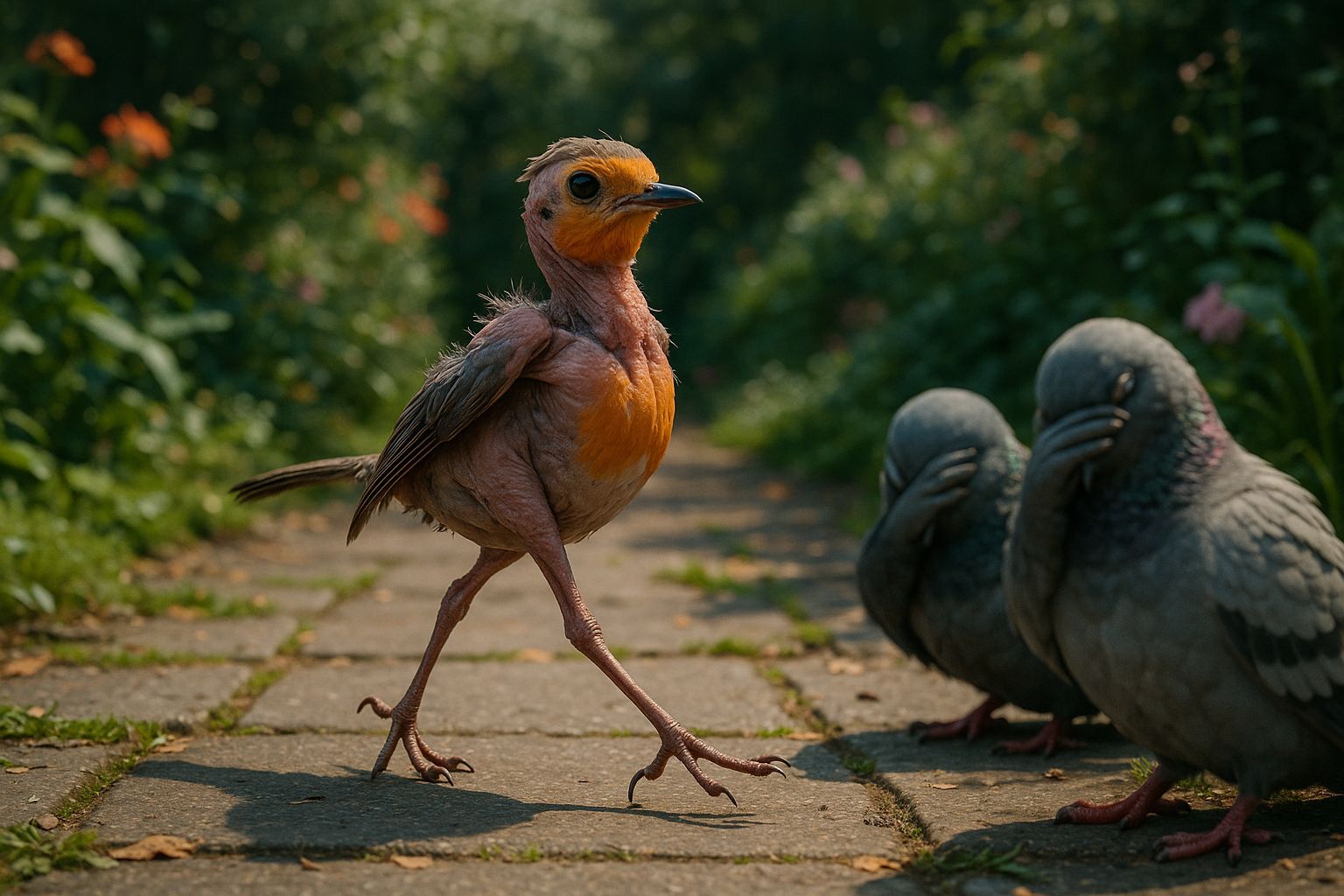 Featherless Robin Struts in Unreal Engine 5