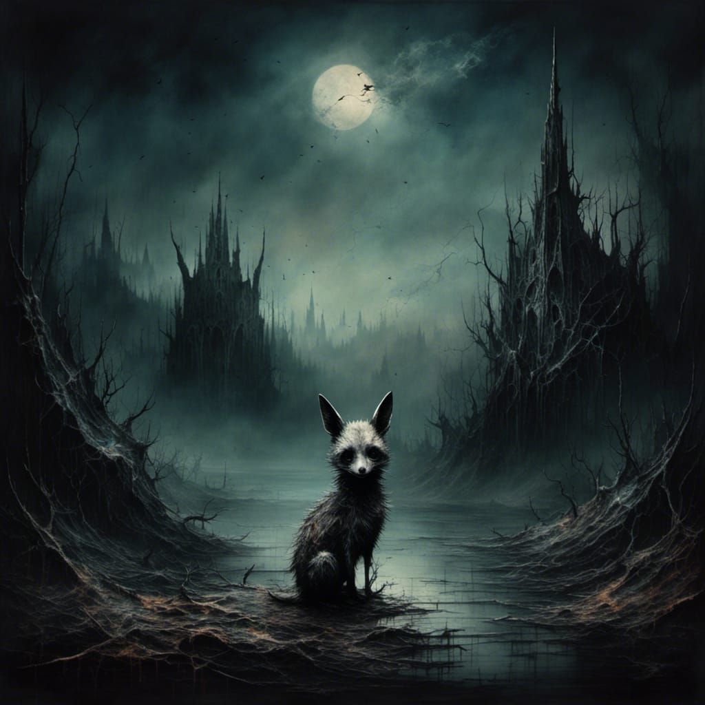 Creepy Gothic Critter in Dramatic Landscape
