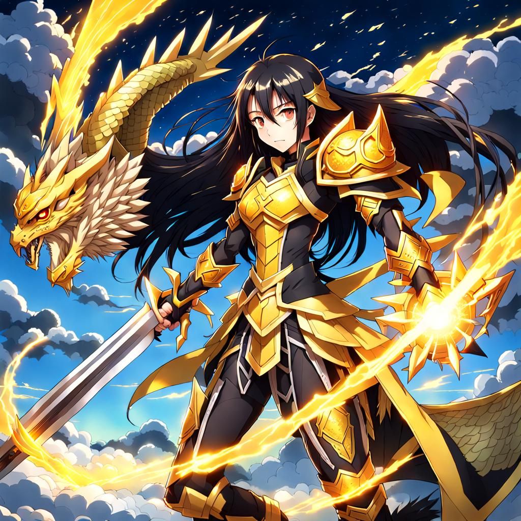 Anime Female Warrior with Falcon Sword