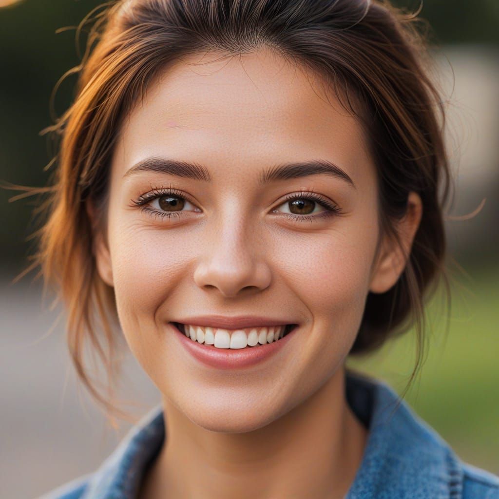 Woman's Portrait with Film Grain and Soft Focus