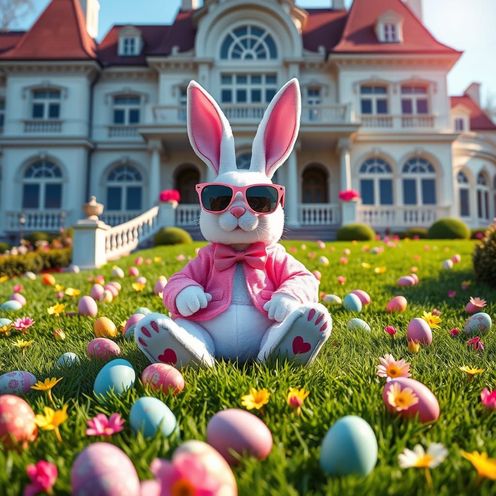 Playboy Bunny in Vibrant Easter Garden