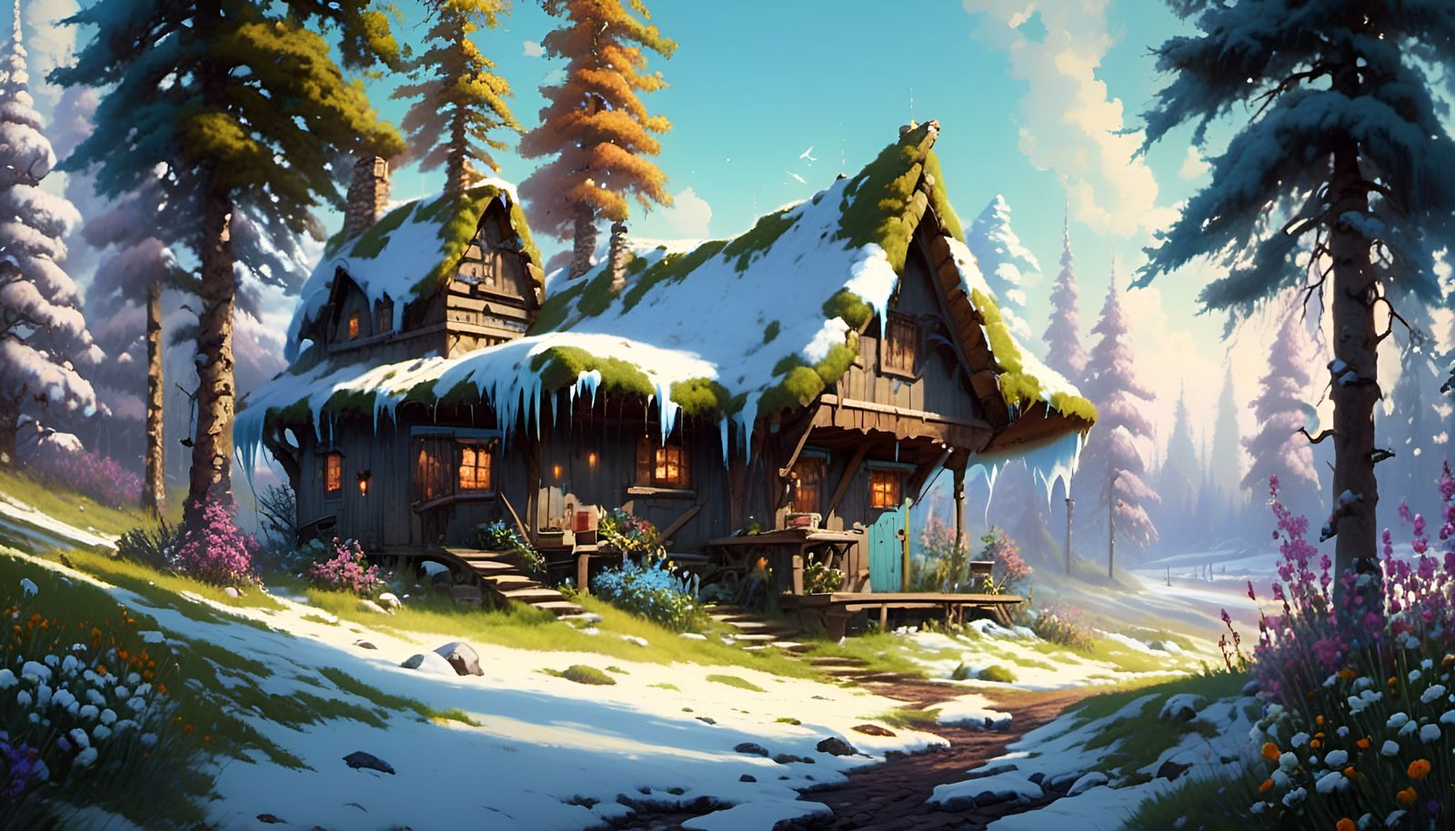 Aetherpunk Hut at Winter's End: Spring Thaw