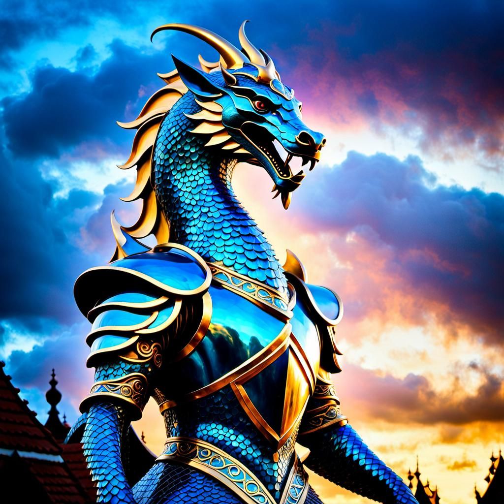 Majestic Naga Guardians in a Wizard's House