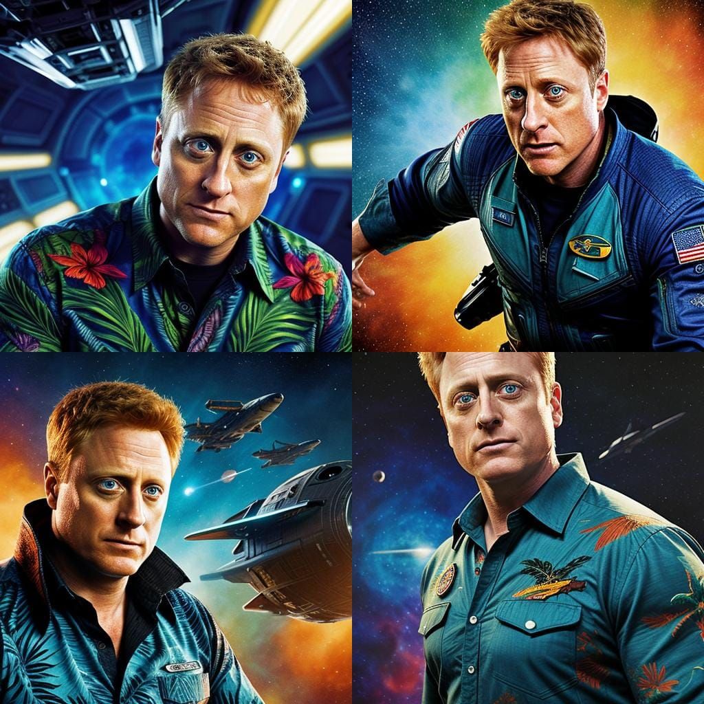 Space Cowboy Alan Tudyk Hyperrealistic Portrait