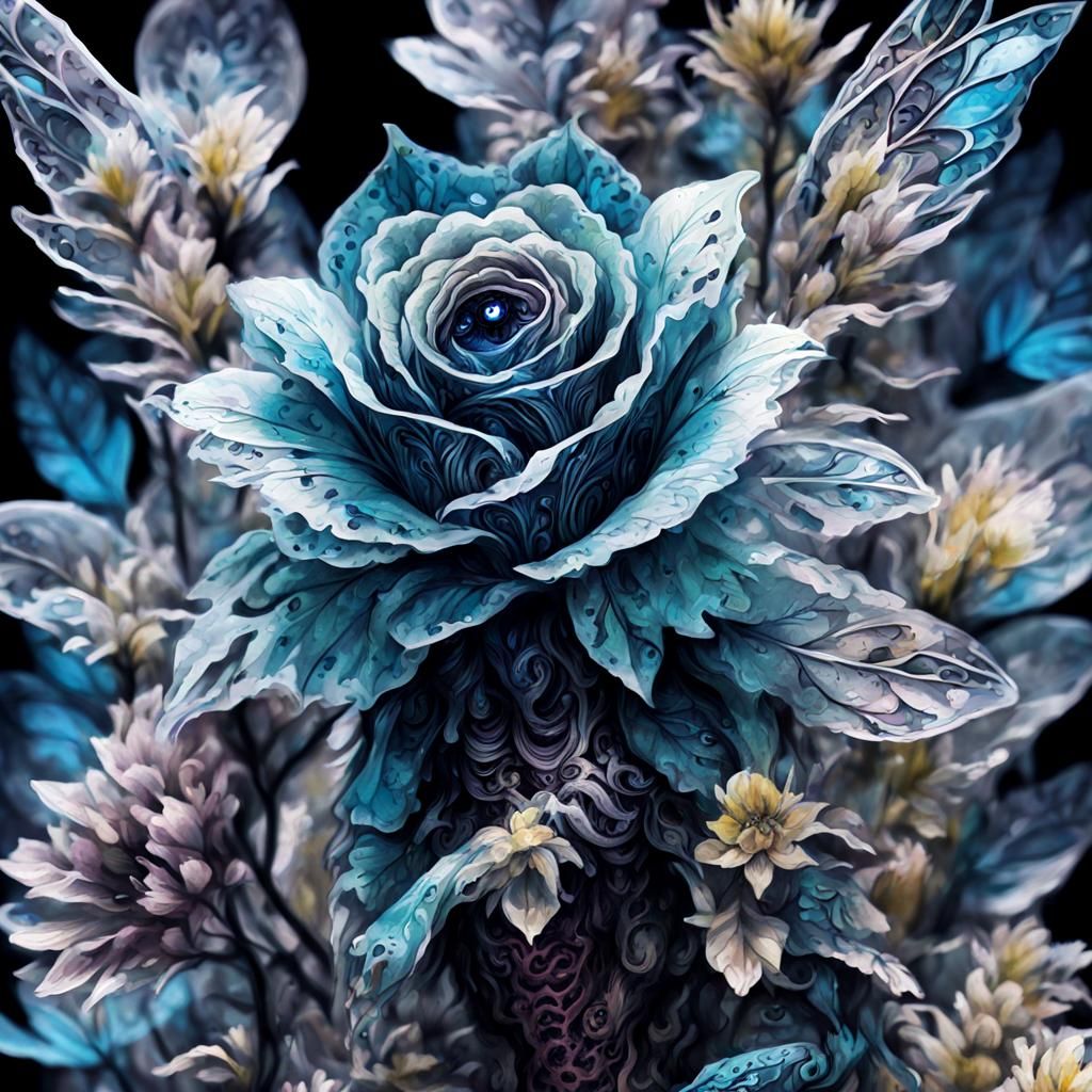 Creepy Plant Monster in Dark Fantasy Ink Art