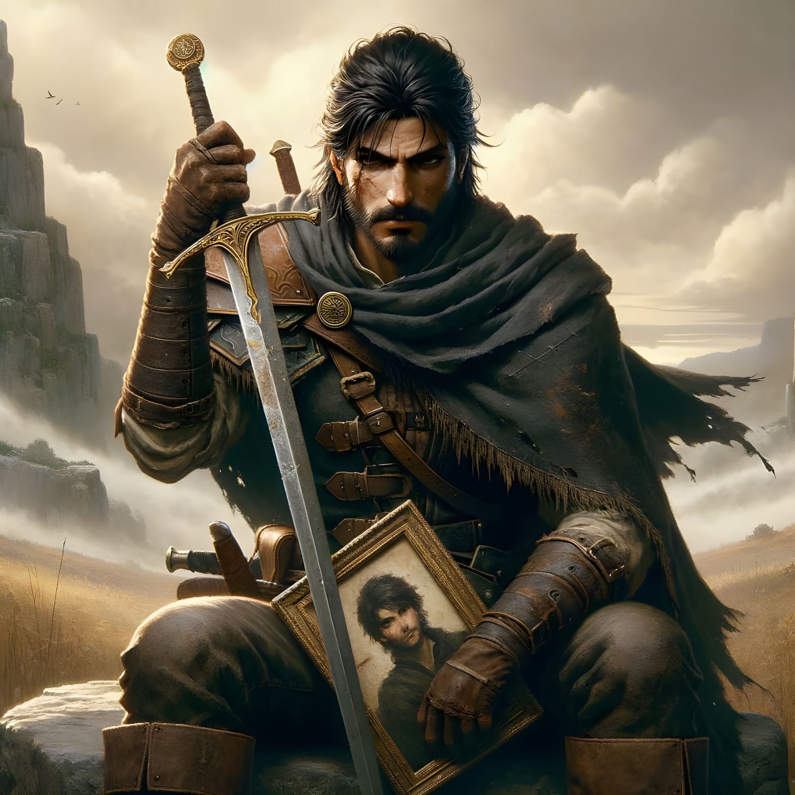 Majestic Middle-Eastern Warrior in Dynamic Manga Style