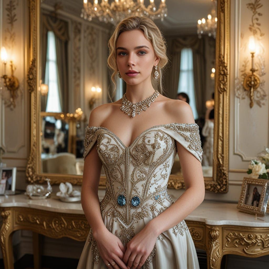 Confident Blonde Woman in Luxurious Penthouse