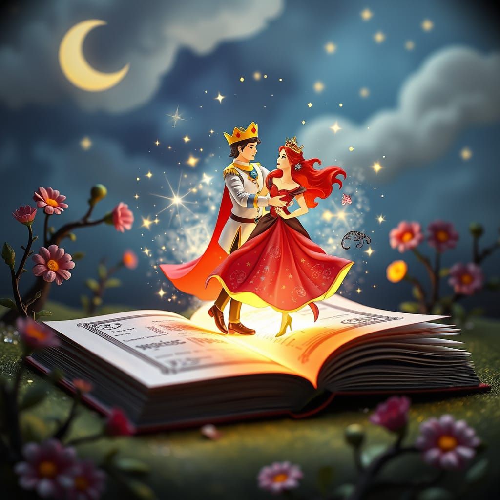 Magical Pop-Up Book with Dancing Prince and Princess