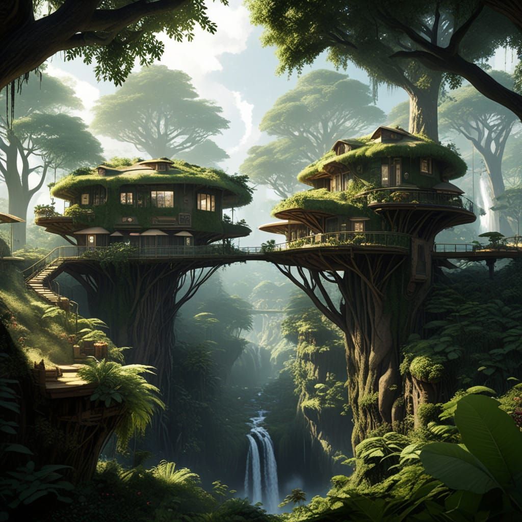 Harmonious Ewok Community in Ecofriendly Haven