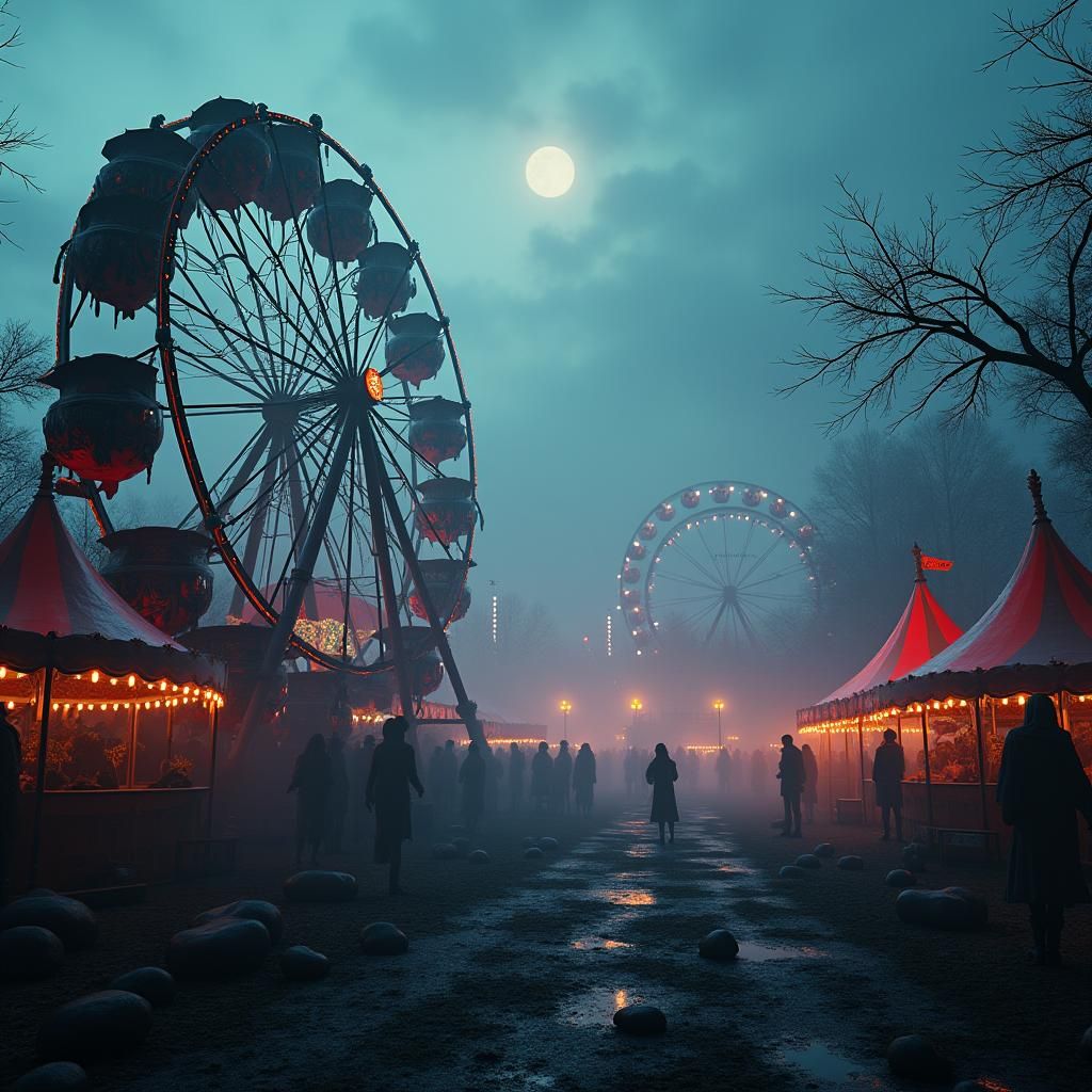 Dark Carnival at Dusk: Twisted Elegance in Unreal Engine 5