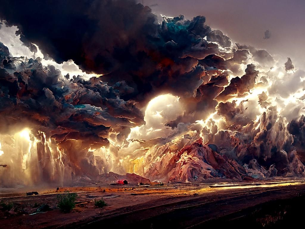 Dramatic Night Sky with Dark Clouds