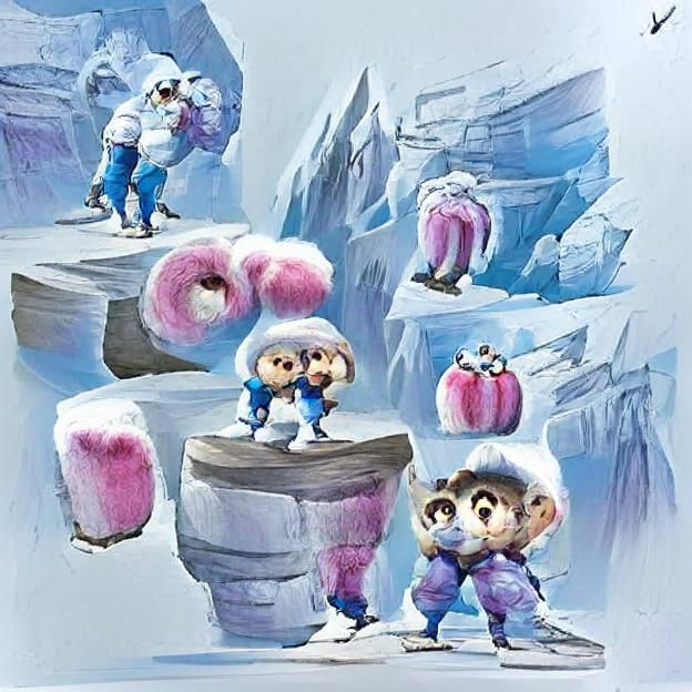 Ice Climber Ascends Frozen Mountain