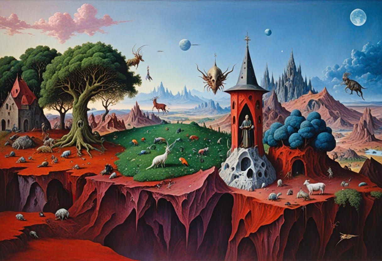 Fantastic Garden Inspired by Bosch and Otto Rapp