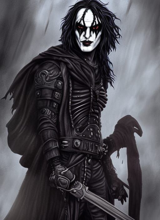 The Crow as Human Revenant: Detailed Digital Art