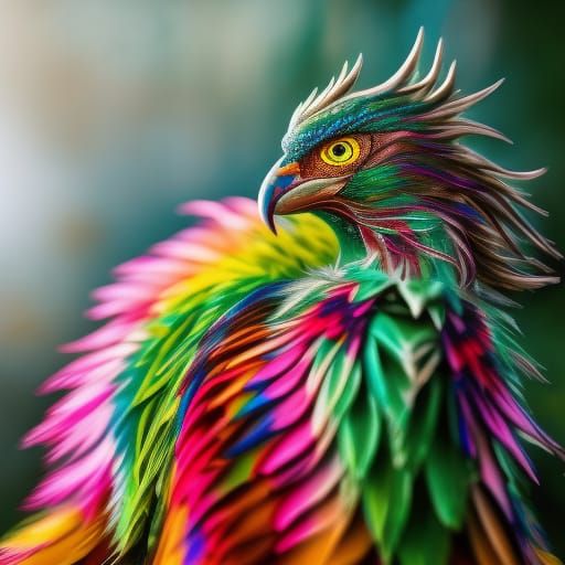 Rainbow Phoenix in Detailed Professional Photography