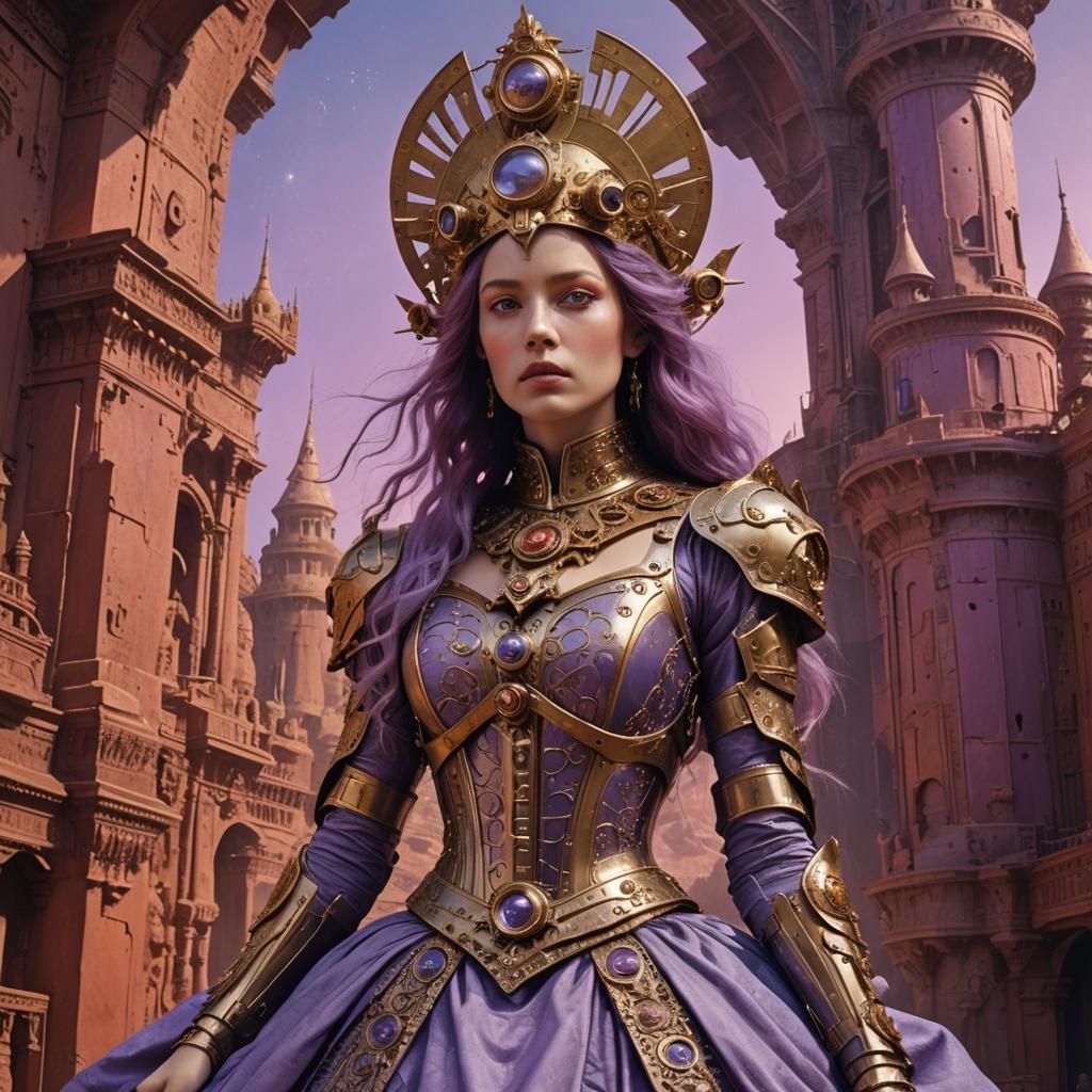 Martian Princess in Steampunk Style, Matte Painting