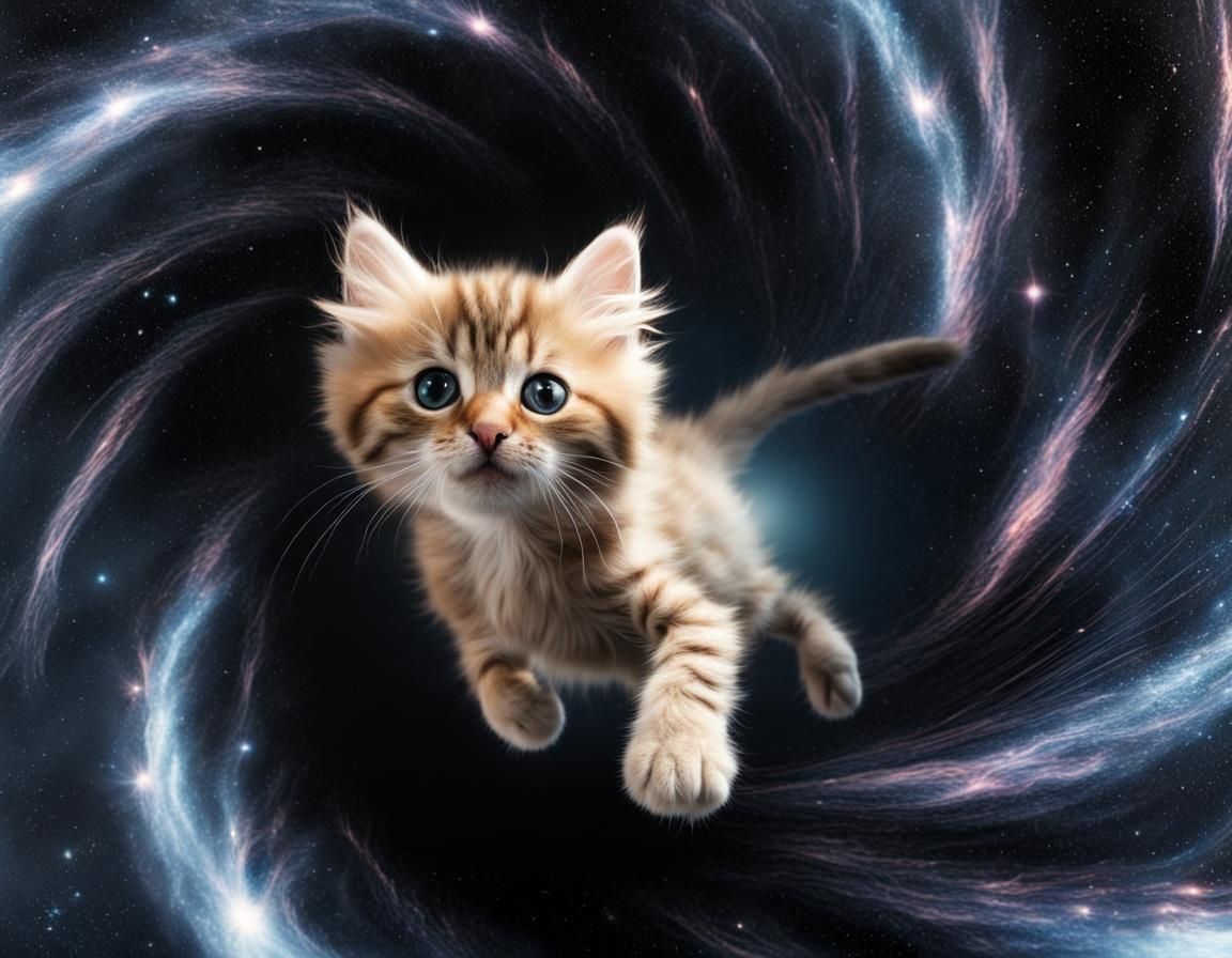 Kitten Disappearing Into a Black Hole