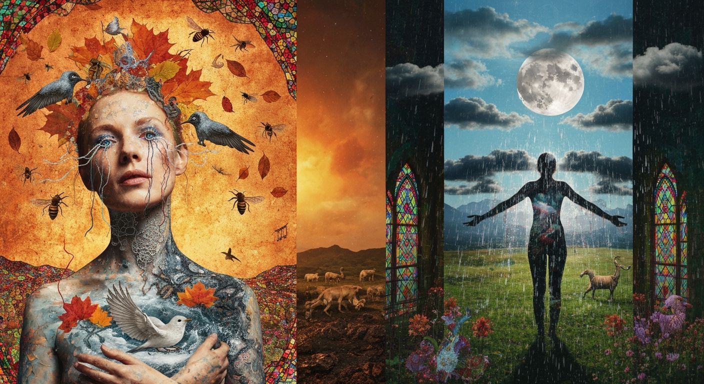 Supernova Montage with Interwoven Landscapes and Mystical Sh...