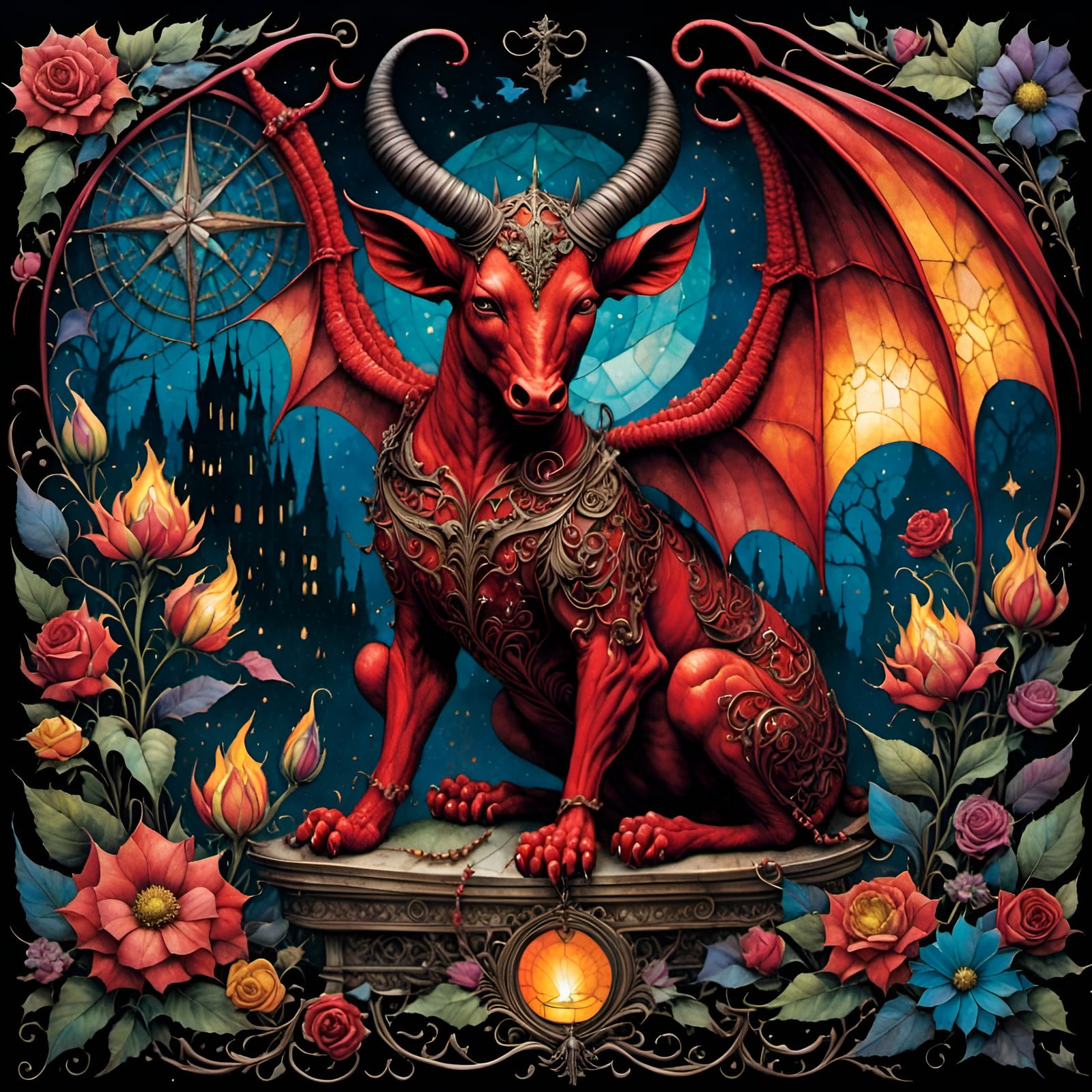 The Devil's Dilemma in Ink Art Style