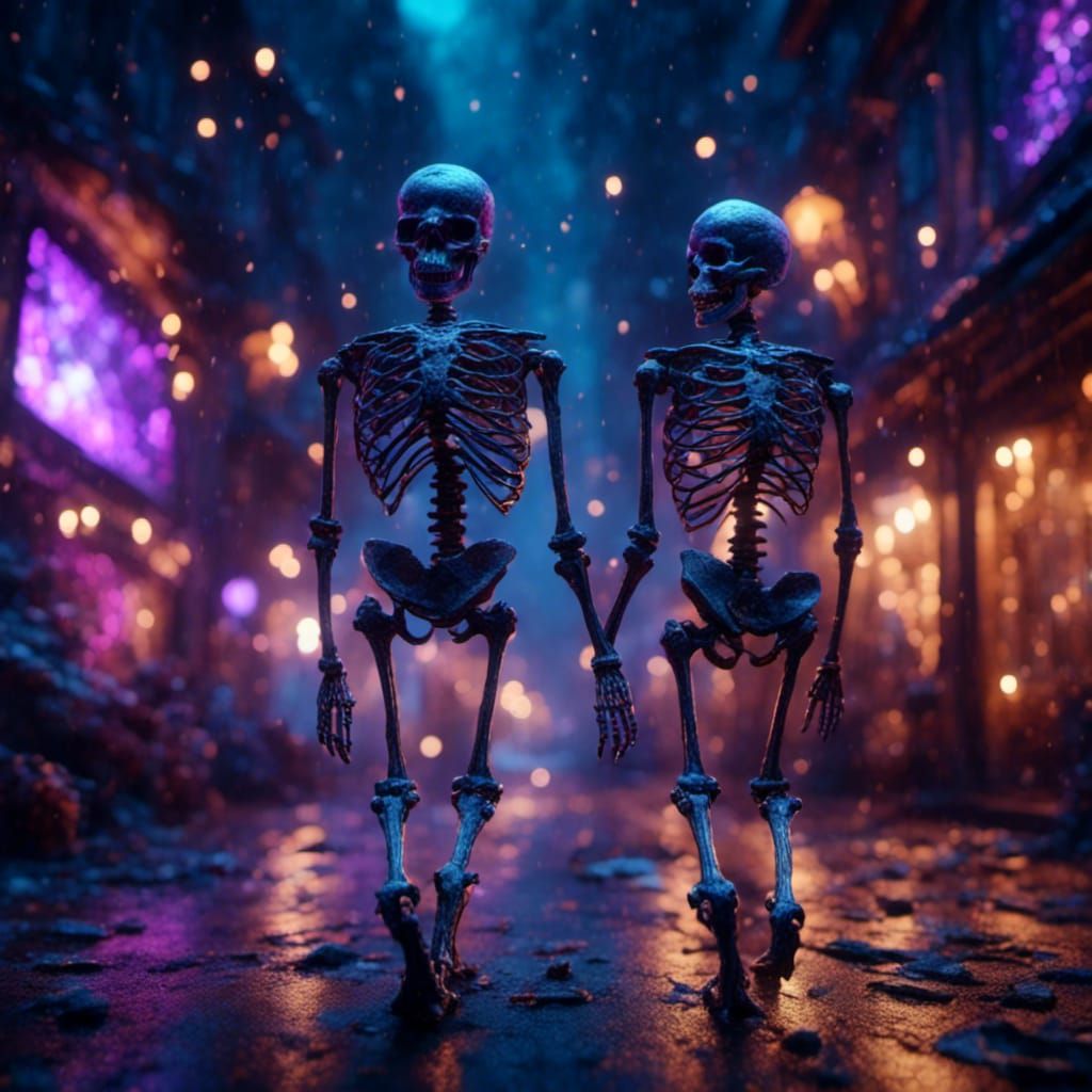 Skeletons Roaming Tokyo: Dark Fantasy Masterpiece