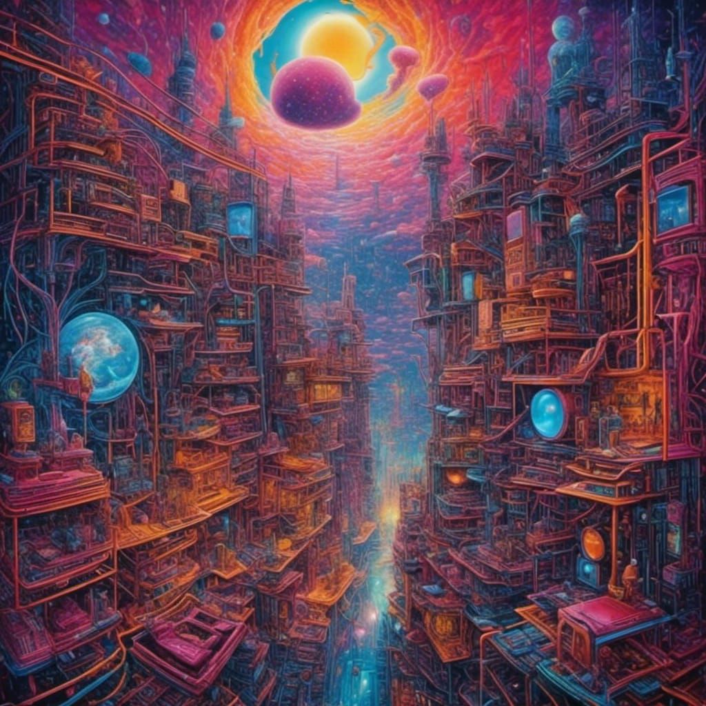 Abstract Oil Painting in Surrealist Style