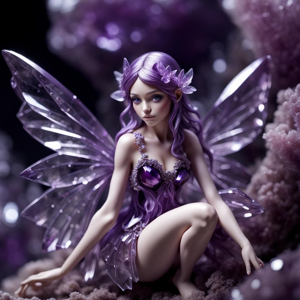 Amethyst Crystal Fairy with Intricate Details