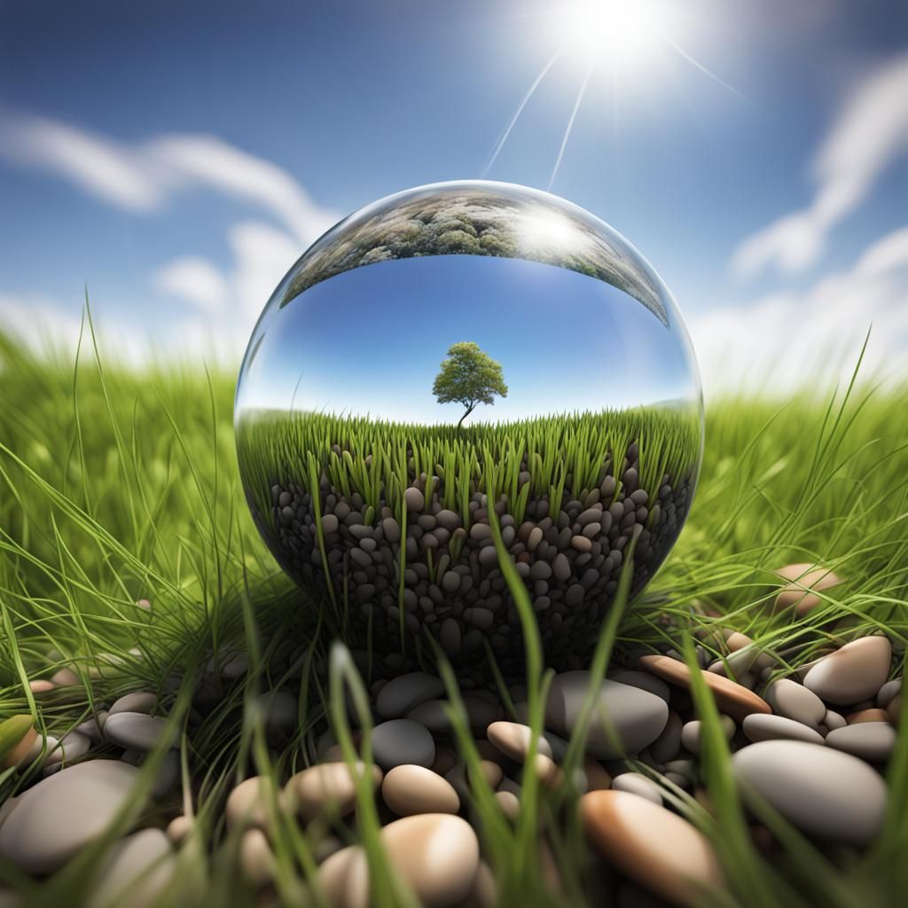 Ant's-Eye View: Towering Grass and Giant Pebbles