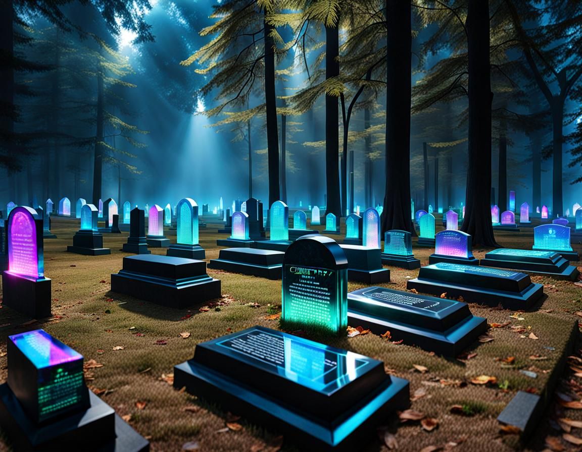 Cemetery with Holographic Gravestones