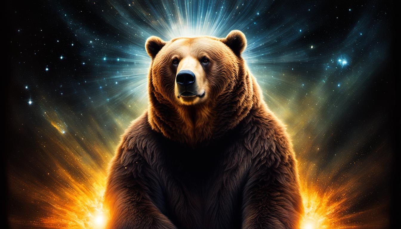 Demonic Cyborg Bear Microportrait in Hyperrealistic Style