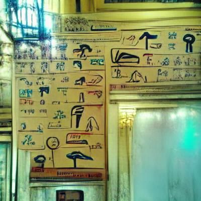 Detailed Egyptian Hieroglyphs Digital Illustration