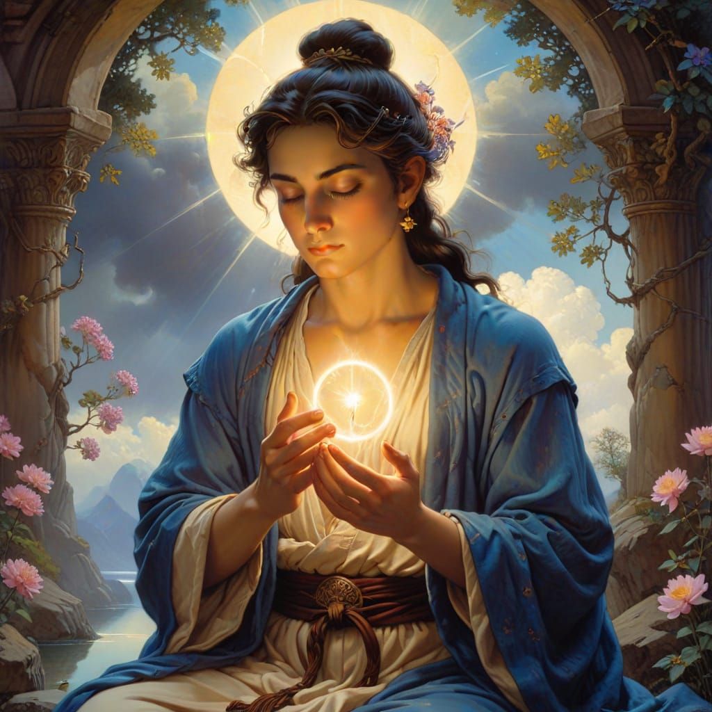 Ethereal Prayer Decoding: A Surreal Illustration