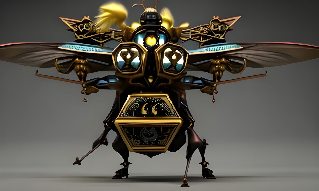a sorcerer riding a bee
